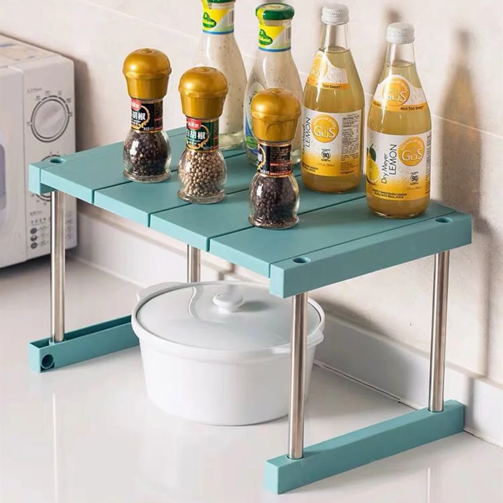 

Home Kitchen Storage Rack Folding Flavoring Shelf Organizer for Kitchen Bathroom Decorative Shelves Cabinet Holders