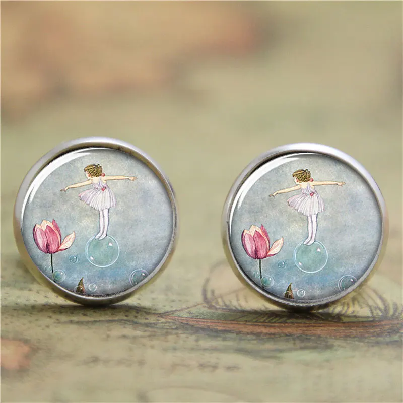 10pairs/lot Fairy Tale earring girl like a princess in fairy tale glass Photo Lotus Jewelry | Украшения и аксессуары