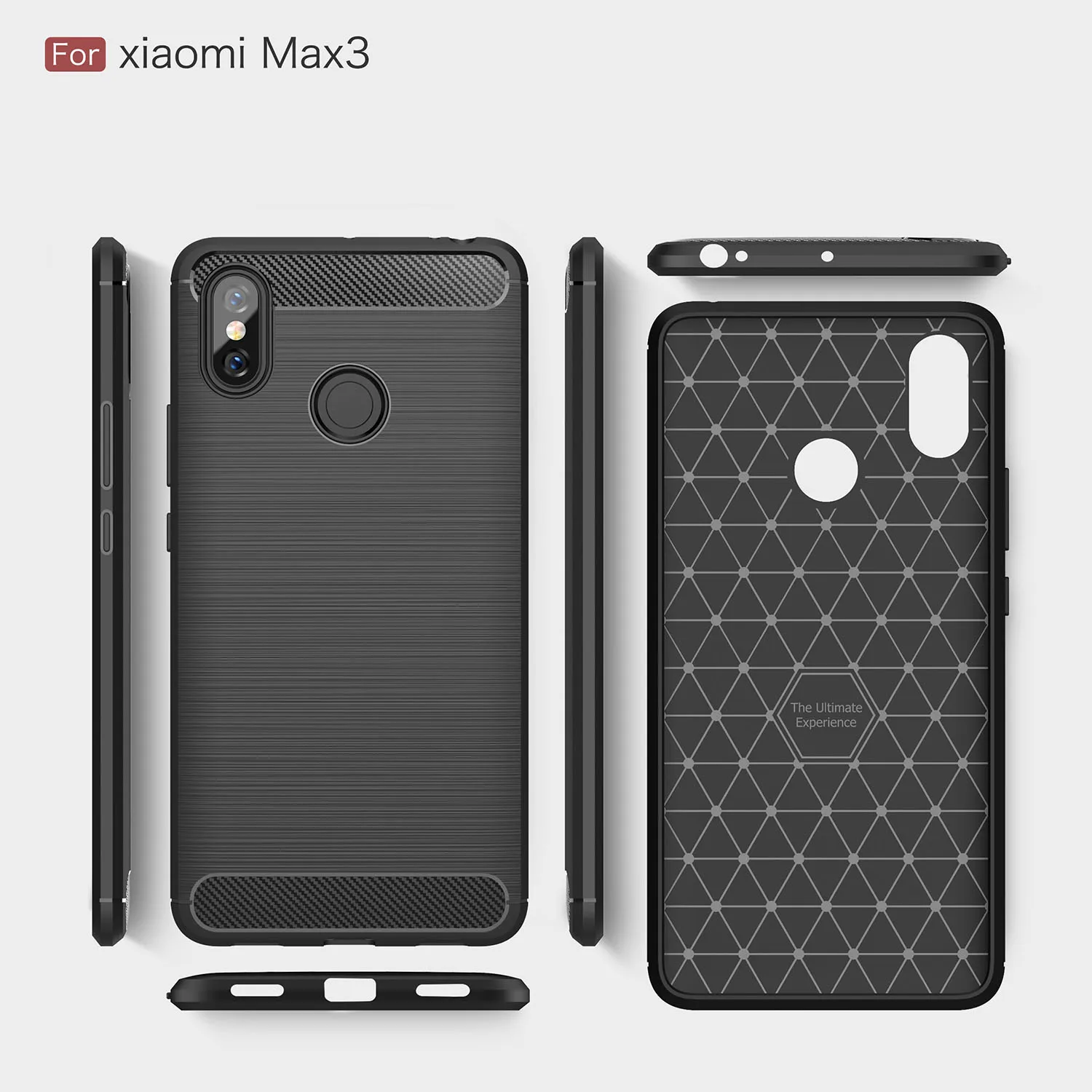 Чехол для телефона Xiaomi Mi Max 3 Max3 из углеродного волокна Xiomi Xaomi мягкий силиконовый
