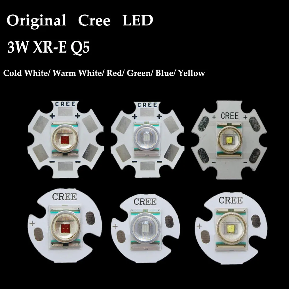 Оригинальный CREE XPE 2 XRE Q5 XTE XPG T6 L2 XHP50 XHP70 Теплый Холодный белый красный синий