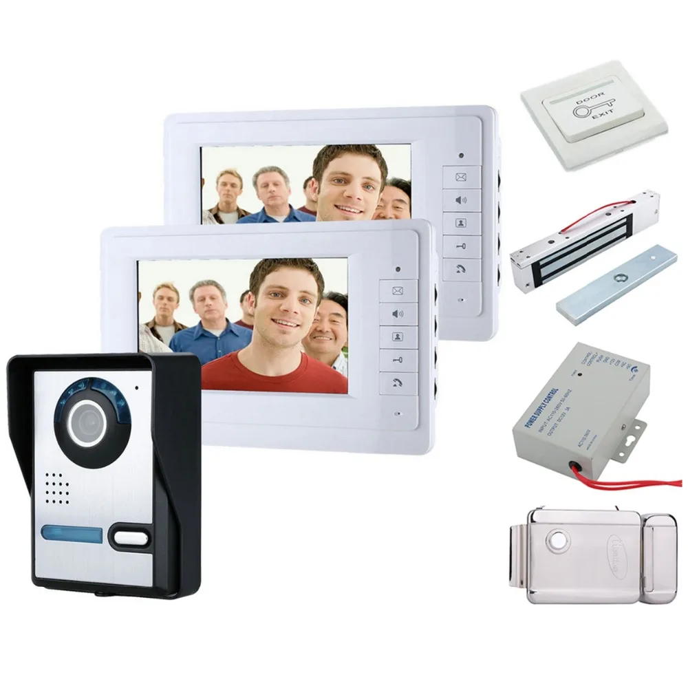 Домашний 7 дюймовый ЖК цветной видеодомофон для домофона с защитой от