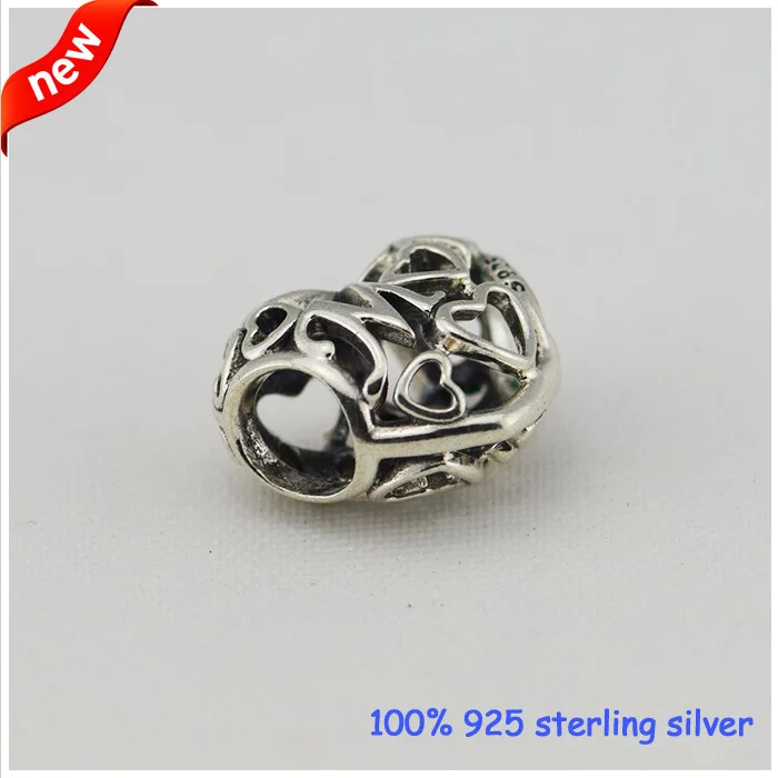Подходит для браслетов Pandora ажурные серебряные бусины мам Летний стиль