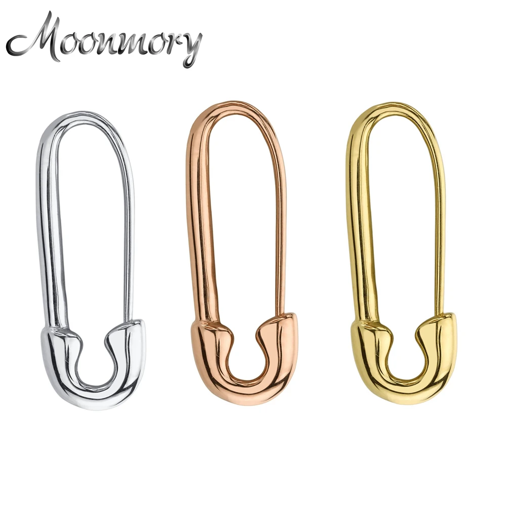 Moonmory, 925 пробы, Серебряные Зажимы, безопасная булавка, одиночное ухо, серьги, левое и правое, оба, панк-рок, модные, для женщин, свадебные ювелирные изделия