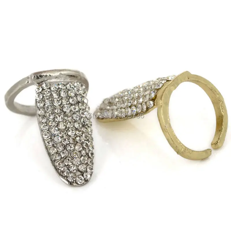 1 шт. Новые Полностью инкрустированные хрустальные стразы кольцо для ногтей
