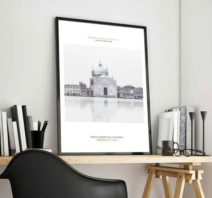 Nordic Minimalist Famous Architectural Decoration HD Prints Unframed Paintings Living Room Wall Art Modular Picture | Дом и сад