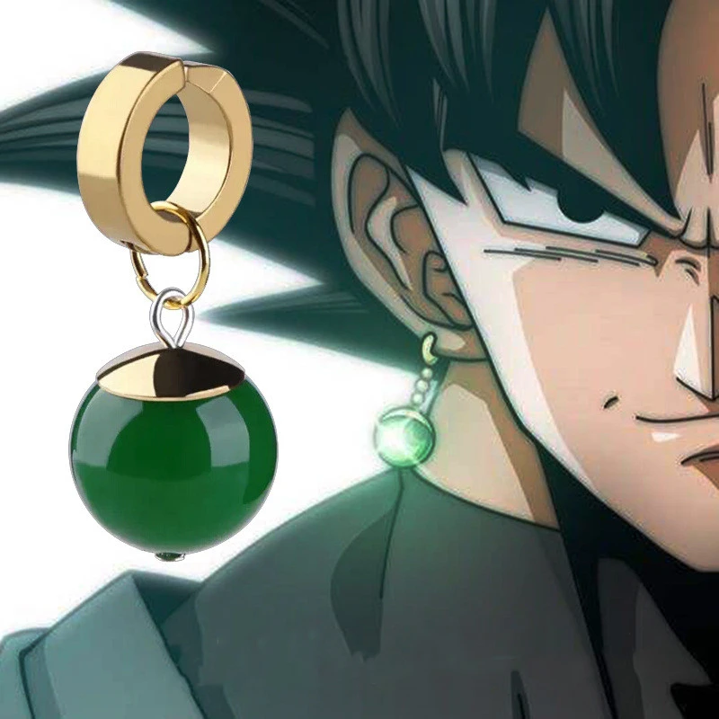 Anime Dragon Ball Natural Agate Cosplay Supreme Kai Wukong fit Earrings Energy Christmas Small Gift | Тематическая одежда и