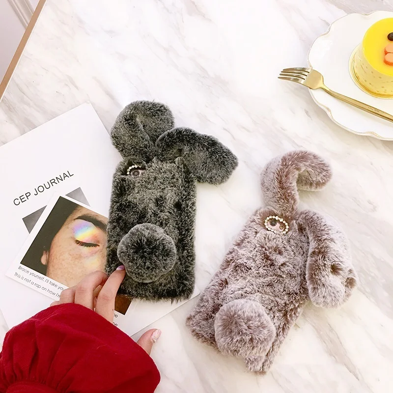 Чехол для Galaxy S 10, 9, 8, 7, 6 Plus Edge plus note 5, 8, 7, 8, 5, 3, C, 9, 7 Pro, мягкий силиконовый чехол с блестящими бриллиантами и пушистыми кроличьими ушками