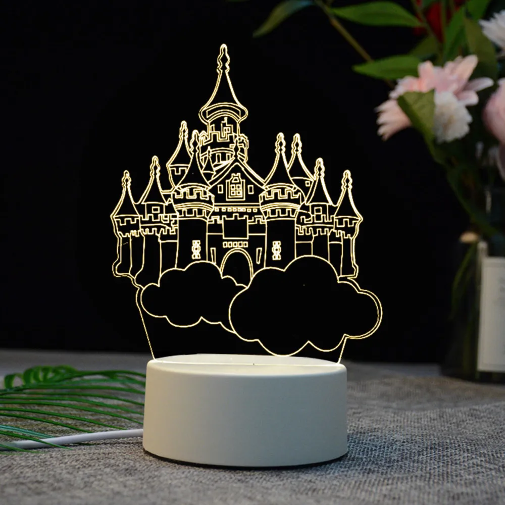 3D USB акриловые ночные светильники настольные Baubles светодиодное освещение лампы