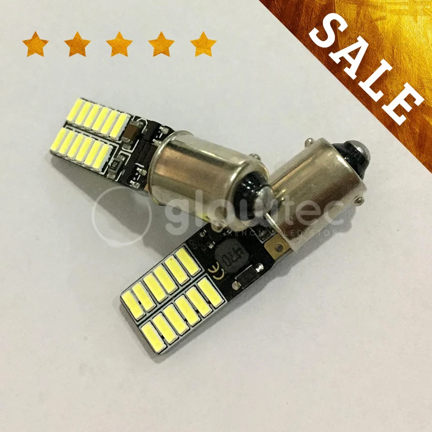 Супер яркий светодиод BA9S canbus без ошибок 24 SMD 4014 12 В w5w лампа для освещения дверей