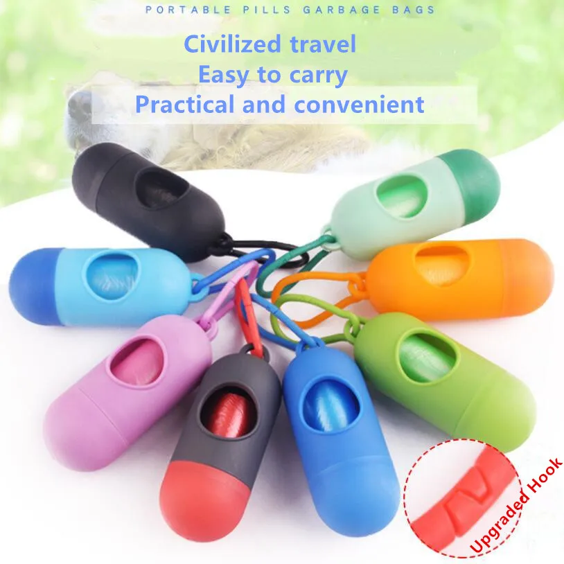 Пластиковая коробка в форме таблеток портативные мешки для мусора от домашних