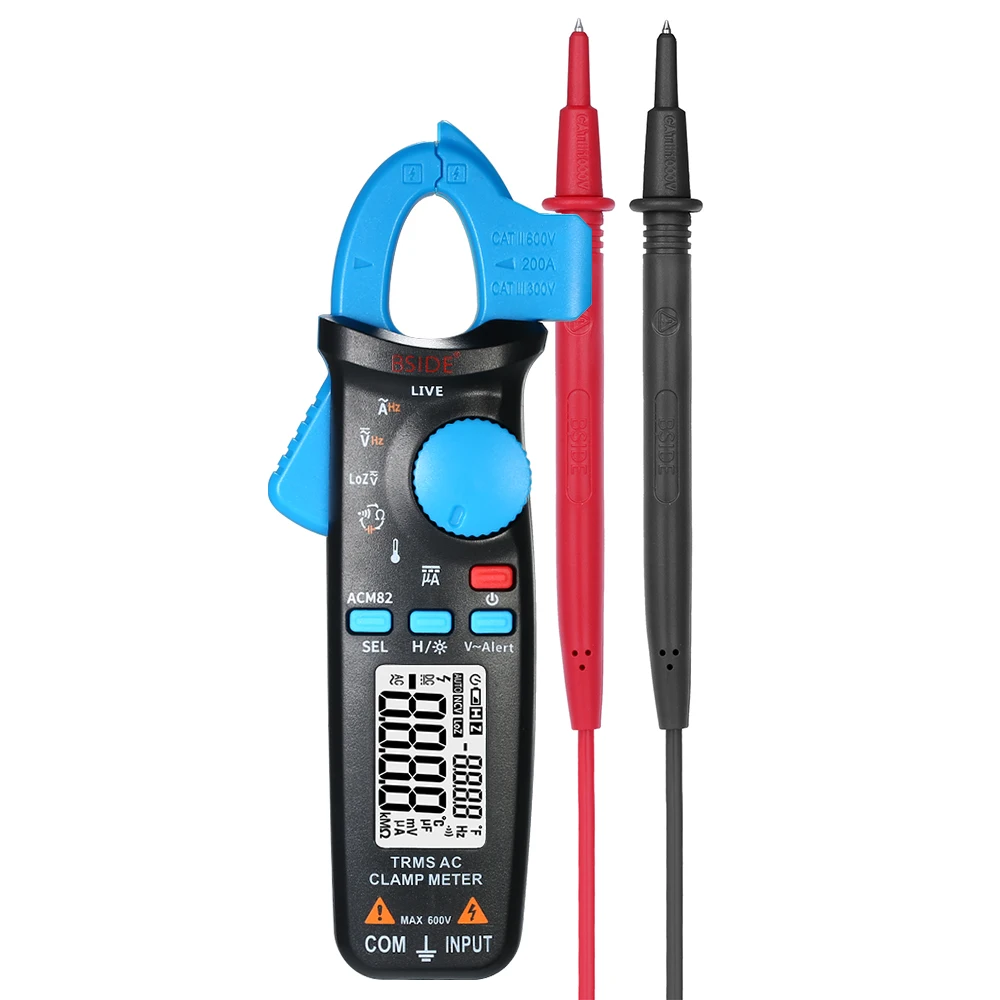 Мини цифровой клещи 6000 отсчетов истинный RMS мультиметр Измерение AC/DC Напряжение