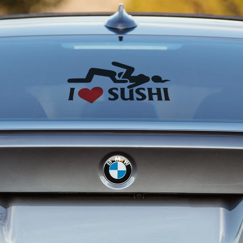 HotMeiNi 12*6 см автомобильный Стайлинг I Love Sushi Автомобильная наклейка s Window