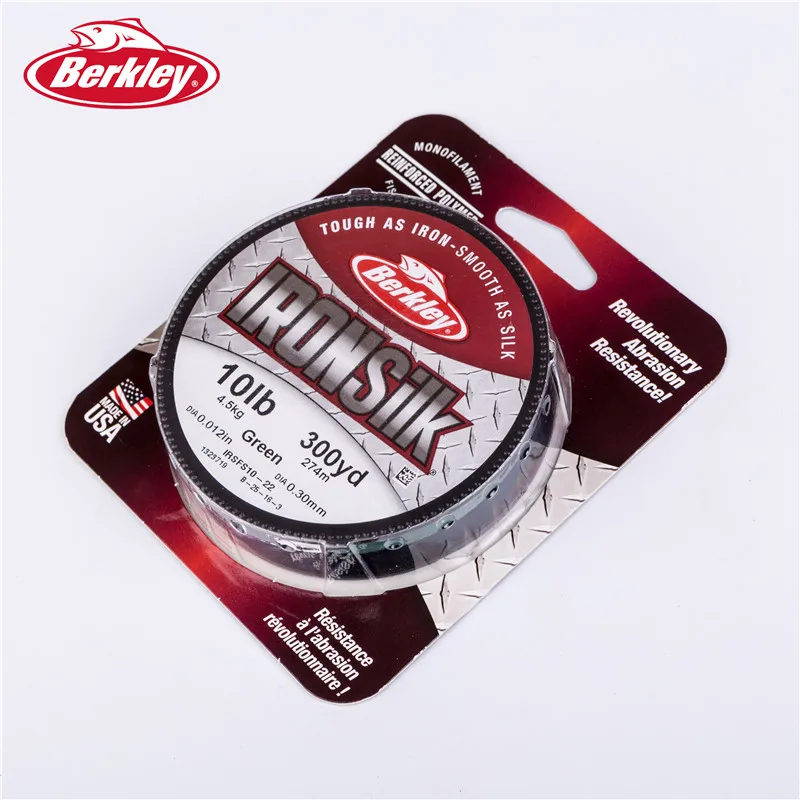 Berkley IronSilk 300yd/274m супер-полимерная моно леска Зеленого Цвета Гладкая нейлоновая леска 6LB-14LB революционная снасть для истирания