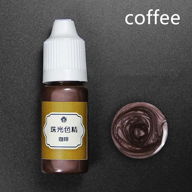 coffee 1 коробка 10 мл жидкий краситель жемчужный смоляной пигмент краситель для уф смолы эпоксидная смола Сделай Сам аксессуары для изготовления ювелирных изделий материалы для рукоделия 24 цвета - Цвет: coffee