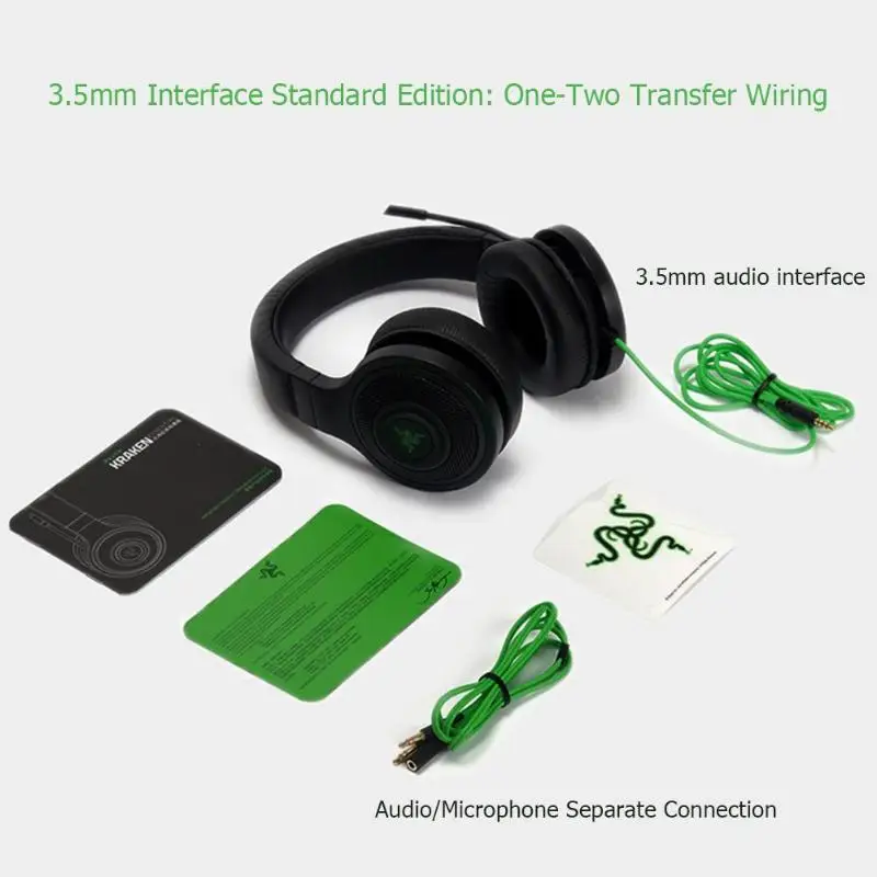 Razer kraken основные стандартные наушники с шумоизоляцией Накладные наушники Проводная игровая гарнитура аналоговые 3,5 мм USB наушники с микро