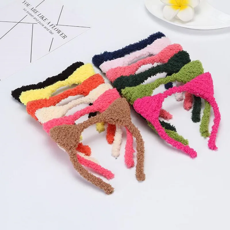 

Colorful Cat Plush Ear Flower Headband Hair Band Women Lady Girls Headwear Party Favor Fancy Dress Decor Halloween Christmas