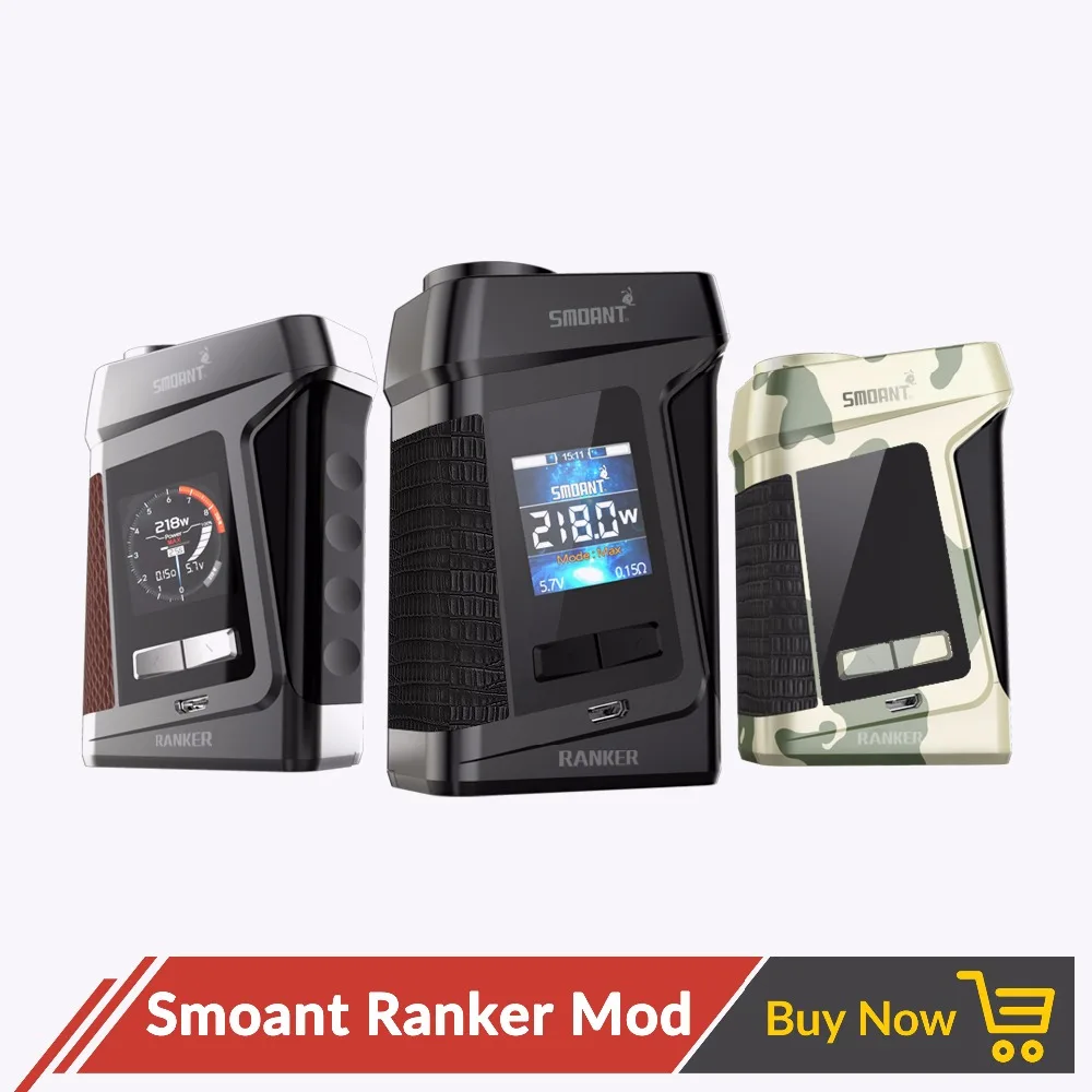 Оригинальный smoant Ranker 218 Вт TC коробка мод питание от Двойной 18650 батареи без для Vape