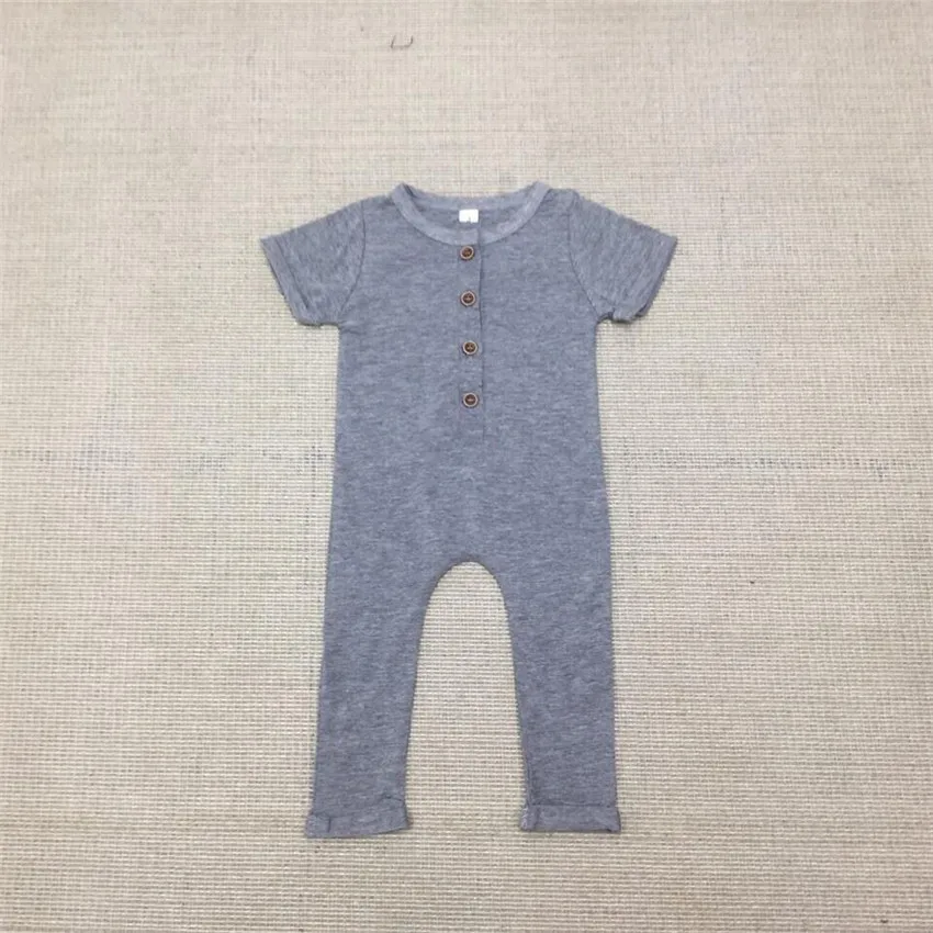 Baby Boys Rolled-sleeved Romper Newborn Cotton Jumpsuits Toddler Summer Pajamas Infant Plain Black Jumper 2022 New 30 |