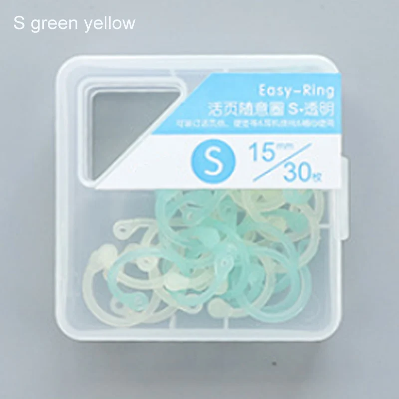 S green yellow 1 коробка красочный блокнот календарные кольца DIY ремесло легкое кольцо брелоки цветные несмываемые Пластиковые Многофункциональные Канцелярские Принадлежности - Цвет: S green yellow