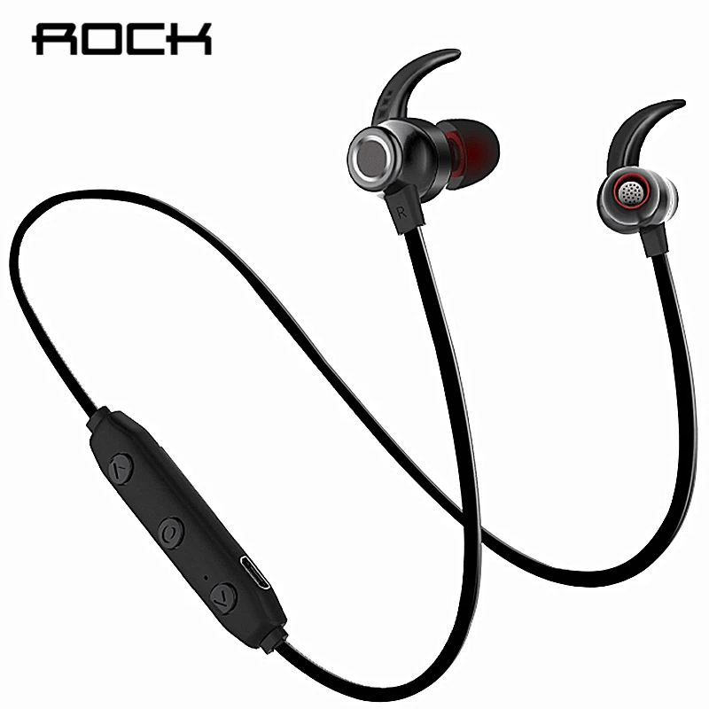 Рок спортивные Bluetooth наушники с активным шумоподавлением микрофоном магнитным