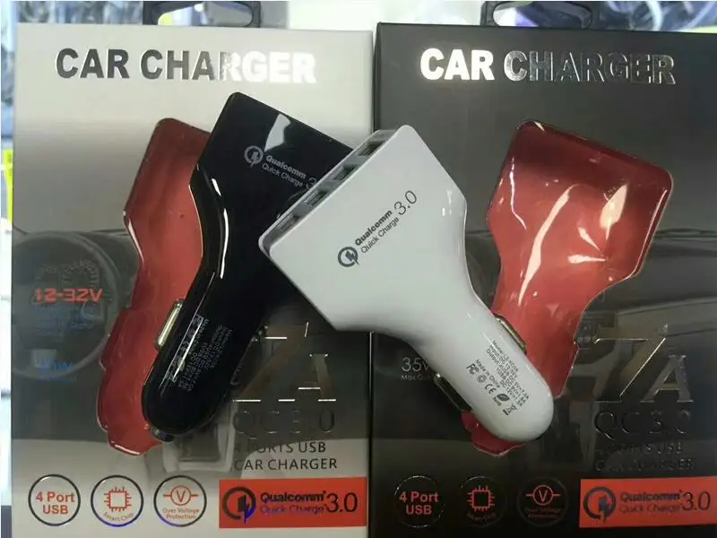 Автомобильное зарядное устройство с 4 портами USB 7A 35 Вт QC 3 0 Qualcomm Quick Charge в