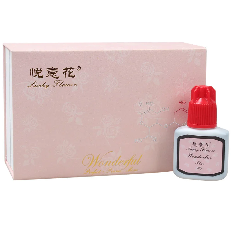 Lucky Flower 10ml Quick Dry No Odor Non Irritation Strong Adhesive Black Glue For Professional Use Eyelash B+ |