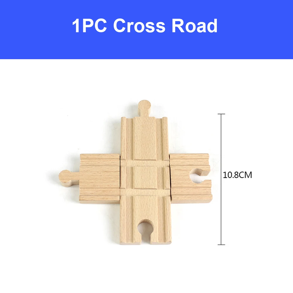 1pc cross road Деревянная железная дорога, игрушка, универсальные аксессуары, конкурентоспособная для Томаса, все бренды, обучающая железная дорога, поезд, автомобиль, игрушки для детей - Цвет: 1pc cross road