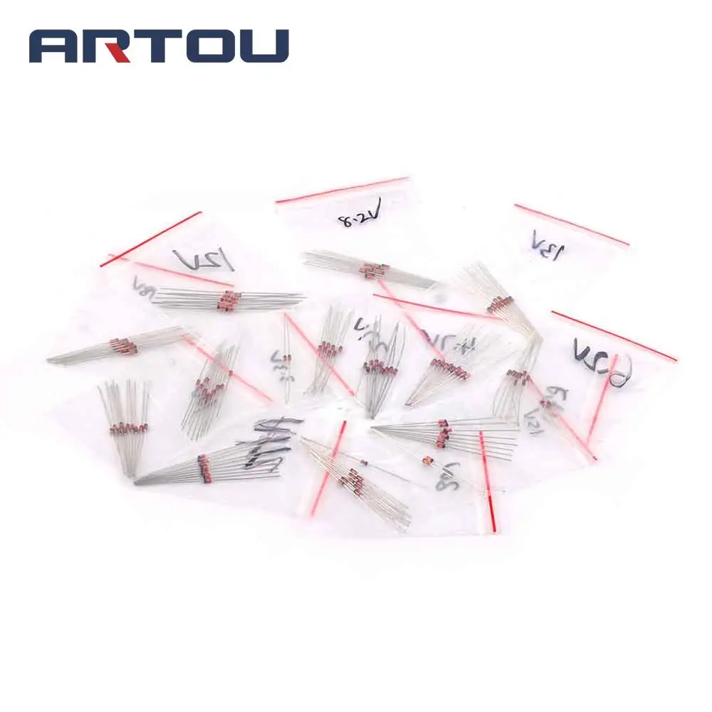 1/2W Zener diode Assorted kit 3.3V-30V 0.5W Sample 14Values*10pcs=140pcs | Электронные компоненты и