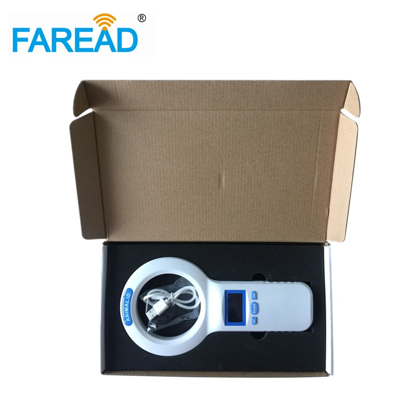 Ручной считыватель для идентификации животных 3 AA USB 134 2 кГц чип сканера ушей