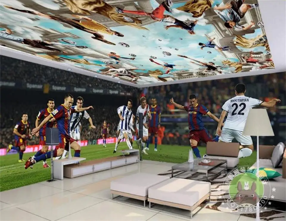 Пользовательские 3d фото обои для комнаты Футбол мяч игра звезда тема