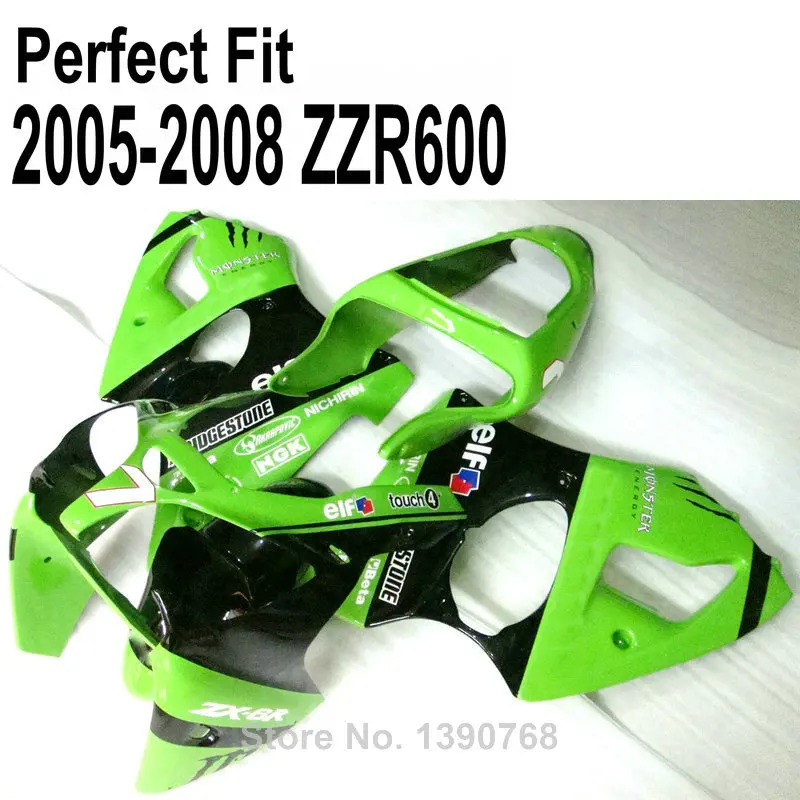

Green Sticker Fairing Kit For Kawasaki ZZR600 zz-r2005 05 2006 06 2007 07 2008 Fairing Kit Fairings SZ73