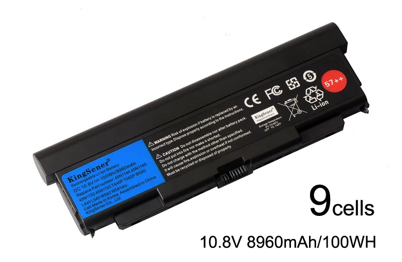 KingSener ноутбука Батарея для lenovo ThinkPad T440P T540P W540 W541 L440 L540 45N1144 45N1145 45N1148 45N1159 45N1158 45N1160 57 - Цвет: 8960mAh
