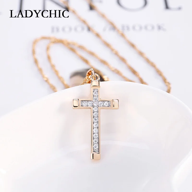 Женские Классические ожерелья LADYCHIC трендовые медные Подвески золотистого цвета