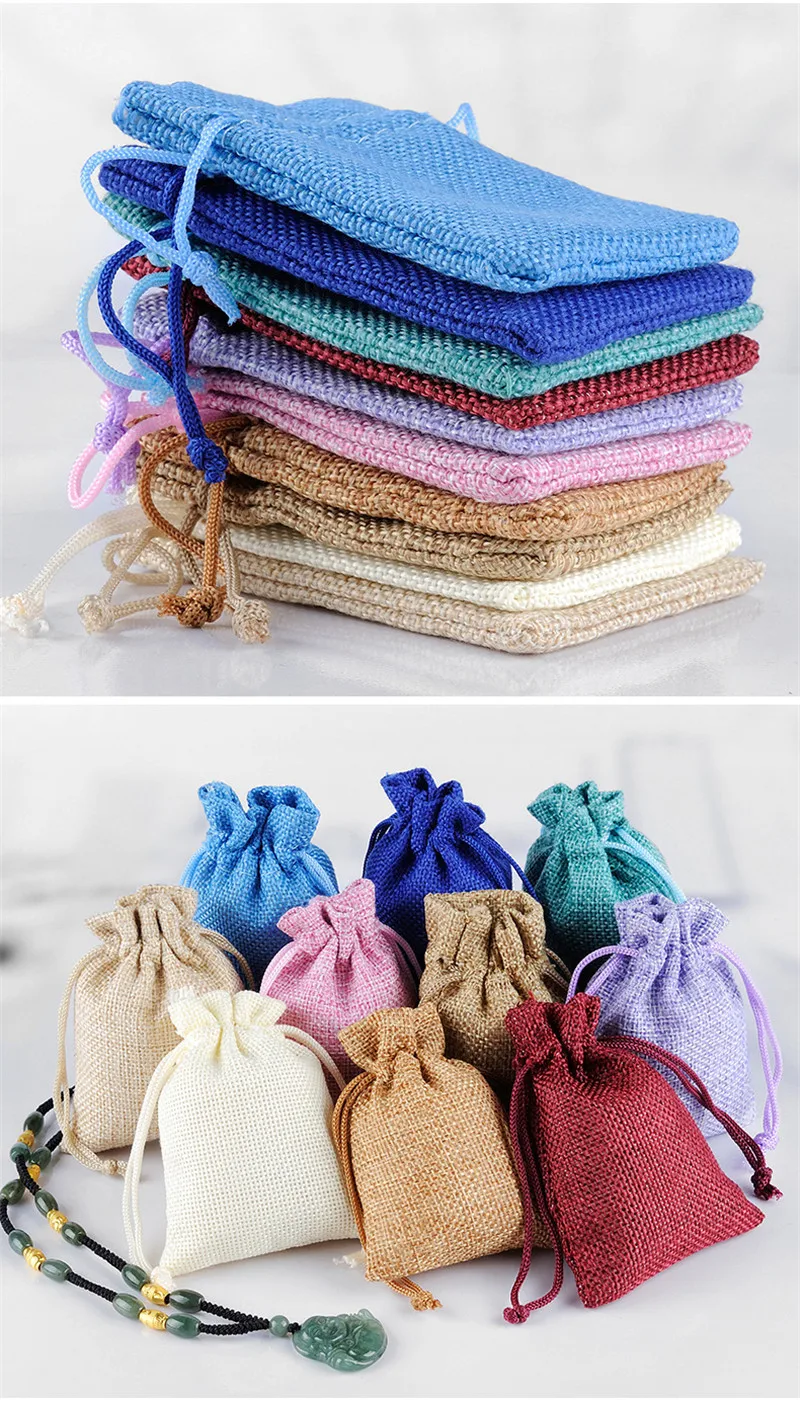 5pcs 7*9cm Color environment-friendly bundle mouth imitation gunny bag cosmetic aromatherapy material packaging | Украшения и