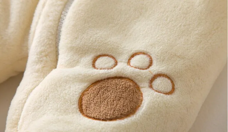CROAL Chery Kawaii/Одежда для новорожденных мальчиков с медвежьими ушками; бархатный детский зимний флисовый комбинезон; теплый Детский комбинезон для девочек; верхняя одежда