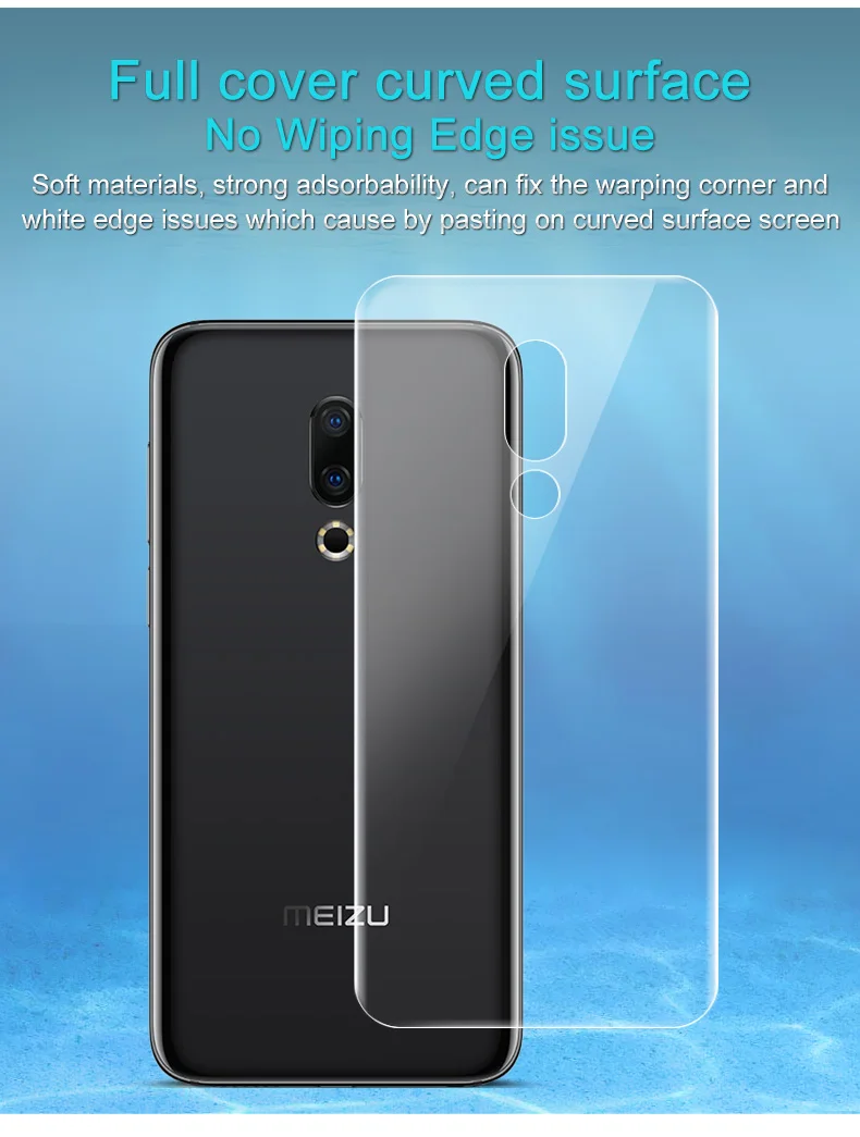 Imak 2 шт прозрачная Гидрогелевая пленка 3th Gener для Meizu 16th 3D полное покрытие протектор экрана для Meizu 16th протектор экрана