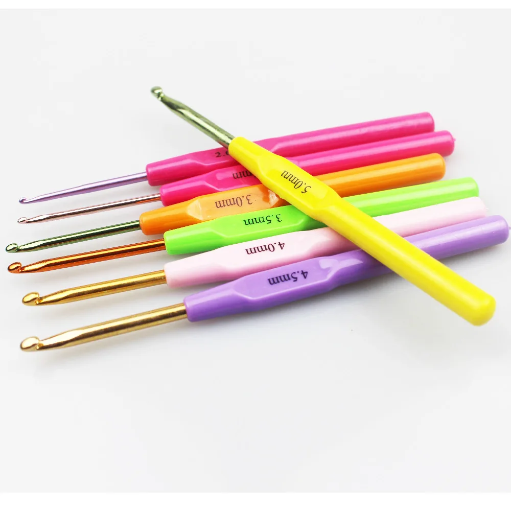 7 шт новый стиль многоцветные спицы красочная пластиковая ручка Алюминиевые