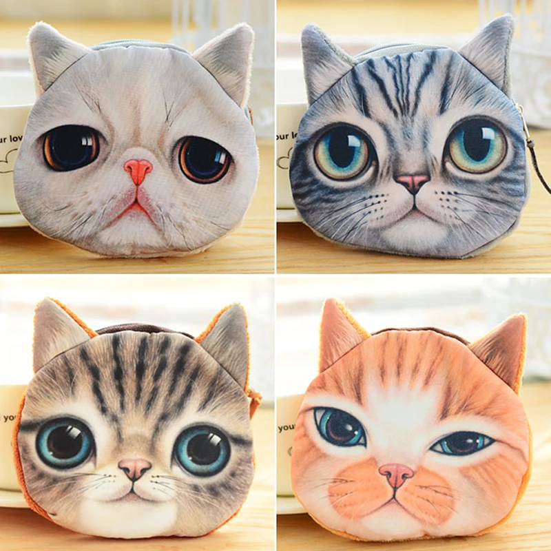 GUBINTU 5 цветов 3D кошка мяу звезда монеты кошельки на молнии для женщин с животным