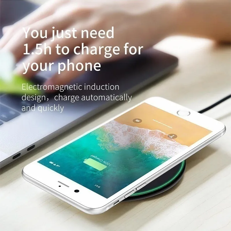 10 Вт Беспроводное зарядное устройство для быстрой зарядки с iPhone 8 Plus Samsung Huawei