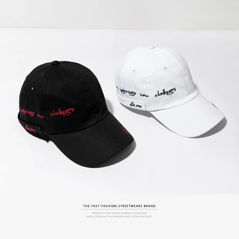 INFLATION Lettering Embroidery Baseball Caps For Men Casual Letter Snapback Hat Women Cotton Summer Dance Cap Unisex 098CI2018 | Аксессуары