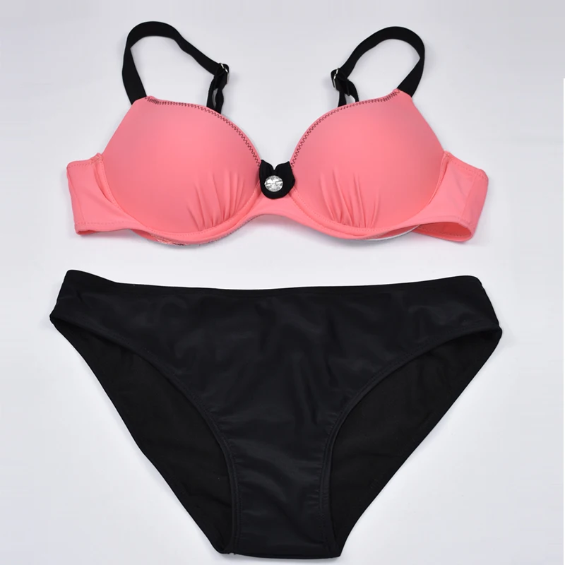 Бикини 2019 Для женщин купальный костюм пестрый купальник бюстгальтер пуш ап