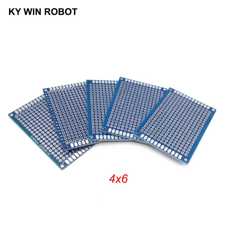 

5pcs 4x6cm 40x60 mm Blue Double Side Prototype PCB Universal Printed Circuit Board Protoboard For Arduino