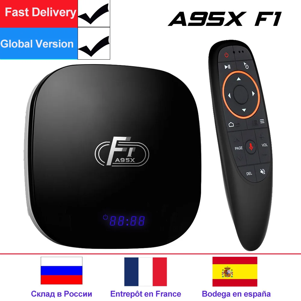 A95X F1 Android tv Box 8 1 Amlogic S905W 2 Гб 16 четырехъядерный поддержка H.265 4K 4 ГГц WiFi SPDIF