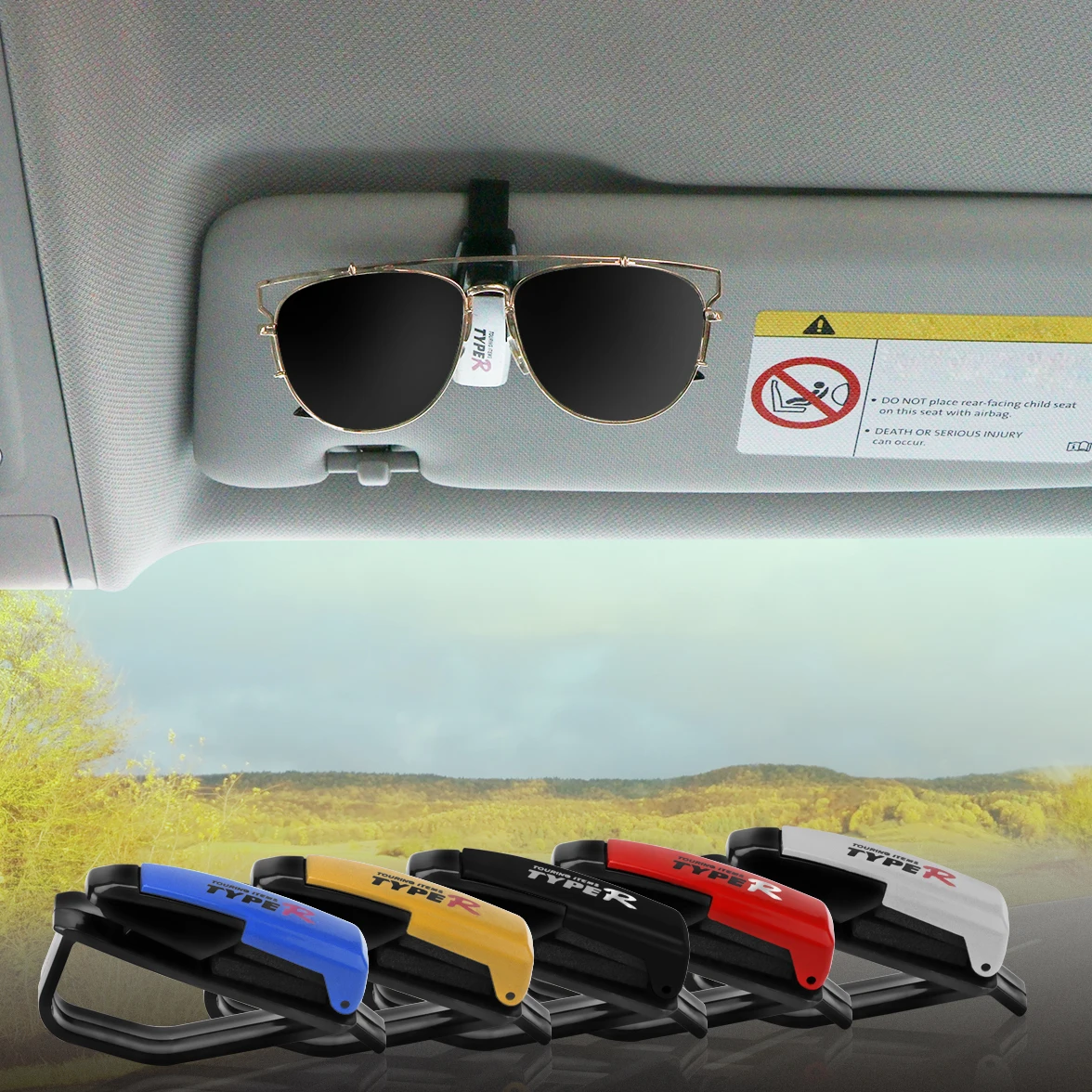 

Eyeglasses Clip Portable Ticket Card Clamp Car Sun Visor Sunglasses Holder ABS Car Glasses Cases Auto Accessories Fastener Cip