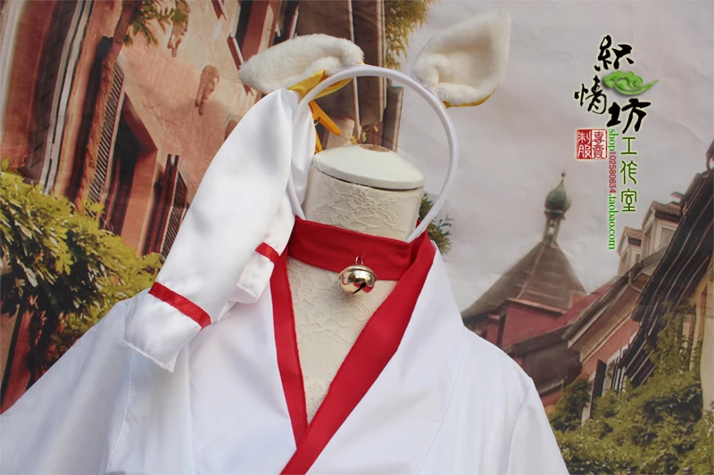 Newest Japanese Anime Miko Cosplay Costume Priestess Kimono Dress Halloween With Tail Sexy Role Play Clothing | Тематическая одежда