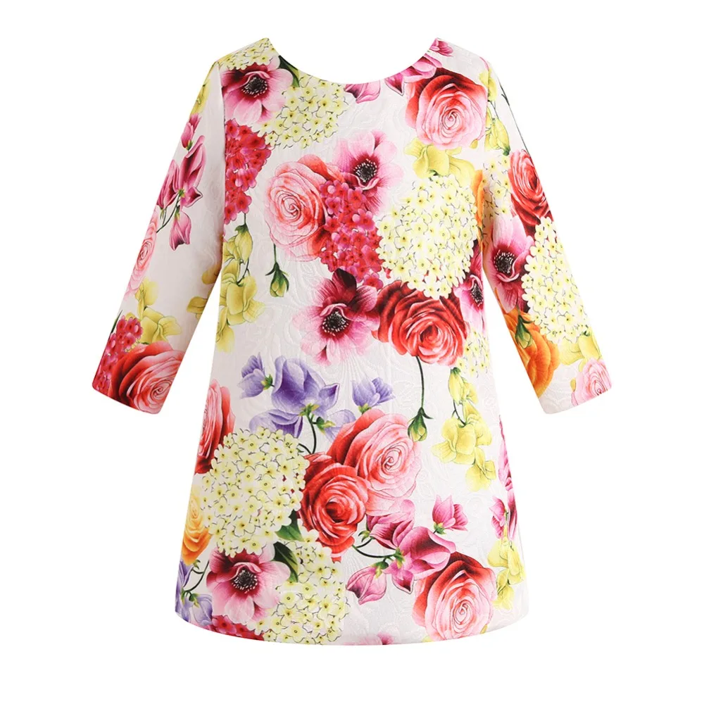 Платье с цветочным рисунком для девочек костюм принцессы Одежда маленьких