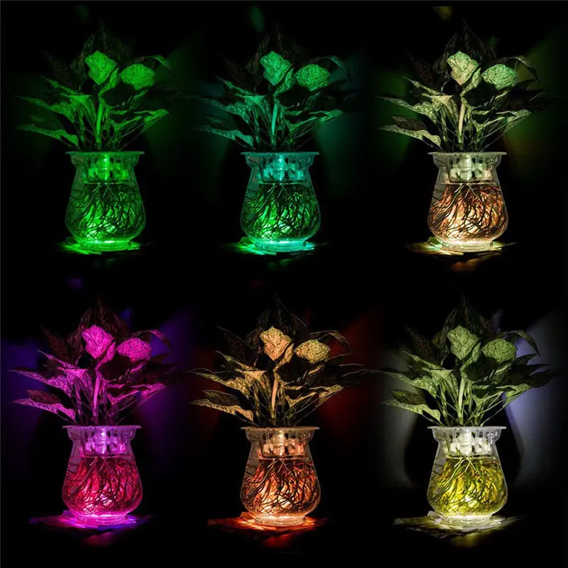 1X погружной 10LED водонепроницаемый свет RGB для вазы база Свадебная вечеринка