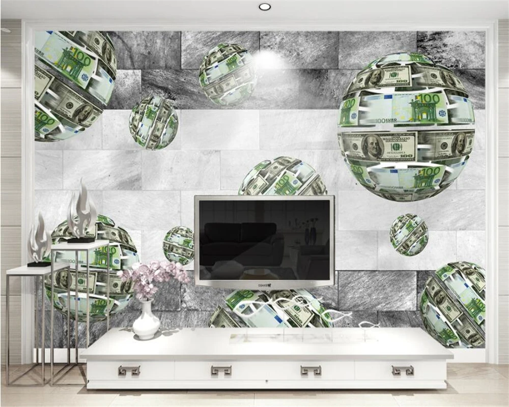 3D обои Beibehang с изображением долларового шара абстрактное креативное