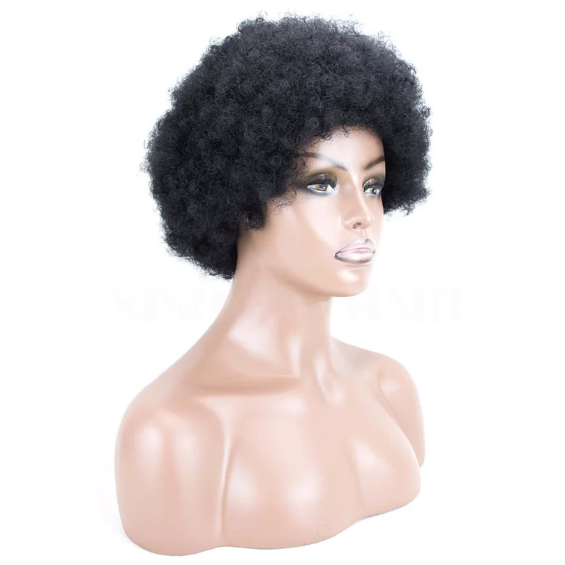Disco Afro Hair Высокое качество 60s 70s 80s хиппи афро короткие кудрявые волосы Хэллоуин