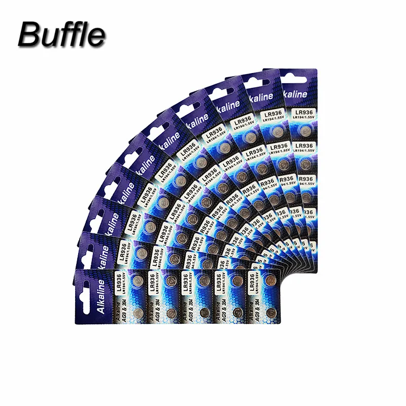

100pcs/lot Buffle AG9 1.5V LR45 194 936 936a 394a 394 SR936SW Button Cell Batteries